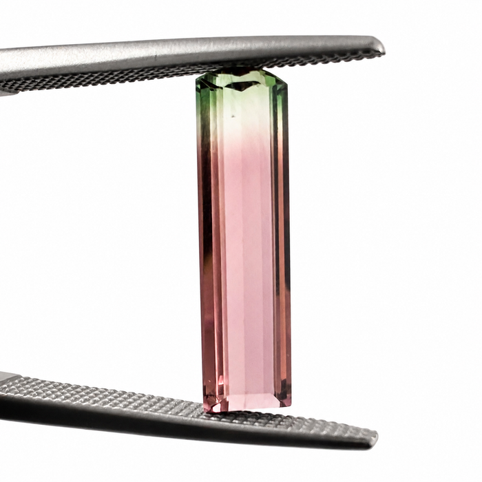 Watermelon tourmaline fancy baguette cut 1.73 carat loose gemstone - Buy loose or customise