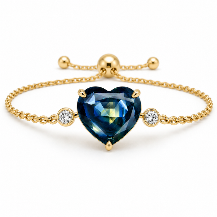 Pharaoh’s eye Australian Parti Sapphire heart cut 4.28 carats - Buy loose or customise