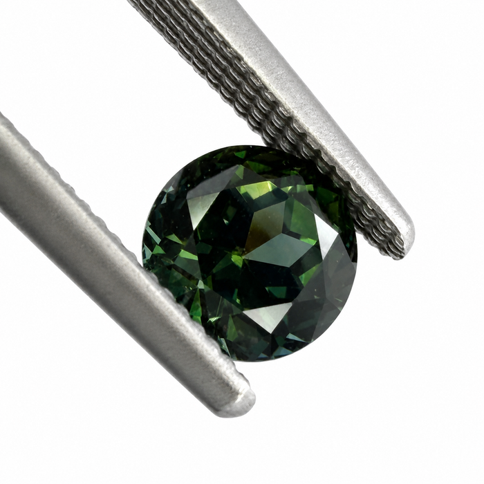 Australian Dark Teal sapphire 0.83 round brilliant cut loose gemstone - Buy loose or customise