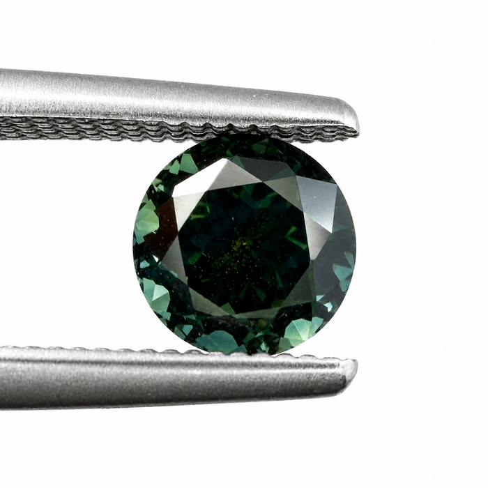 Australian Dark Teal sapphire 0.83 round brilliant cut loose gemstone - Buy loose or customise
