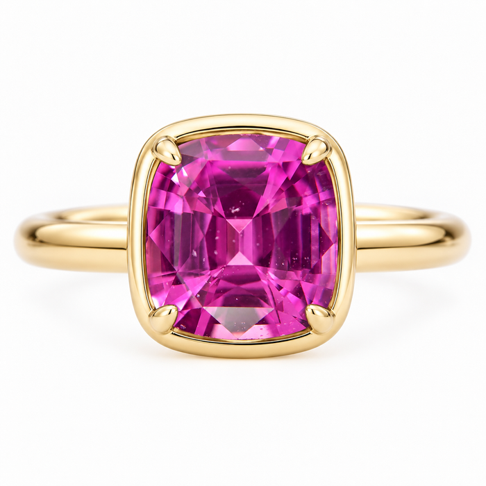 Unheated Treatment Pink Sapphire 1.25 carat 6.53x5.72x3.72mm rectangle cushion cut