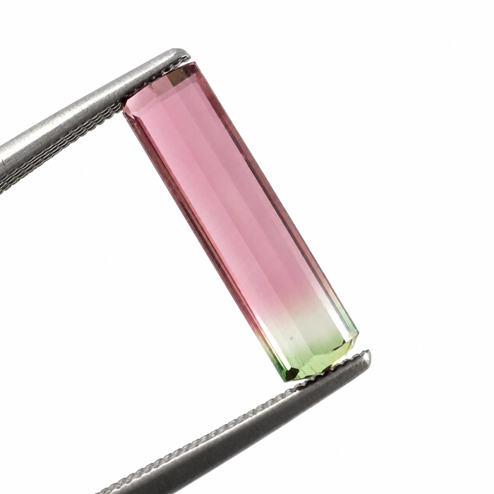 Watermelon tourmaline fancy baguette cut 1.73 carat loose gemstone - Buy loose or customise