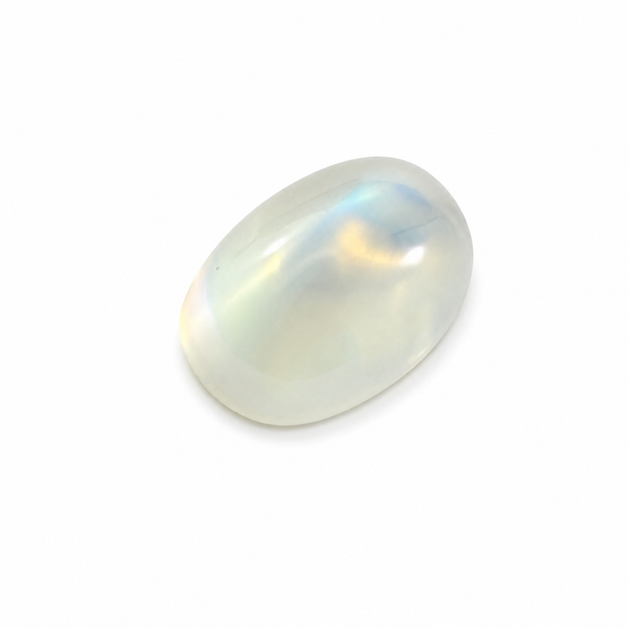 Rainbow moonstone 5.21 carat elongated oval cut sugarloaf cabochon loose gemstone