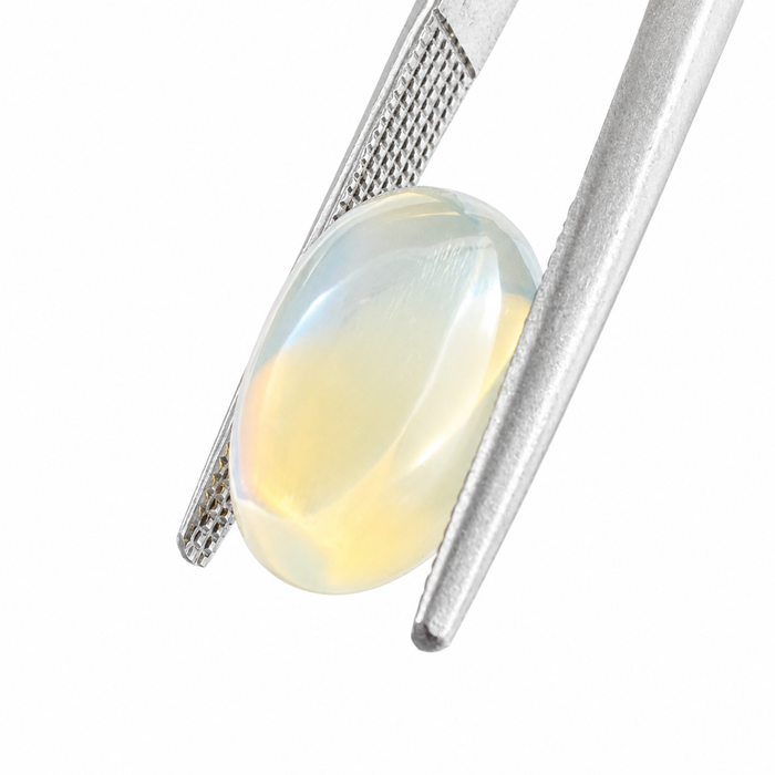Rainbow moonstone 4.44 carat rectangle cushion cut sugarloaf cabochon loose gemstone