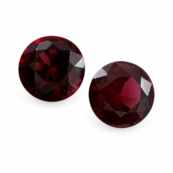 Blood red Spinel round cut matched pair 0.72 carats total - Buy loose or customise