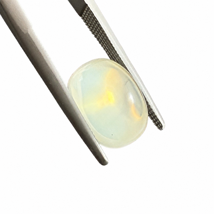 Rainbow moonstone 5.21 carat elongated oval cut sugarloaf cabochon loose gemstone
