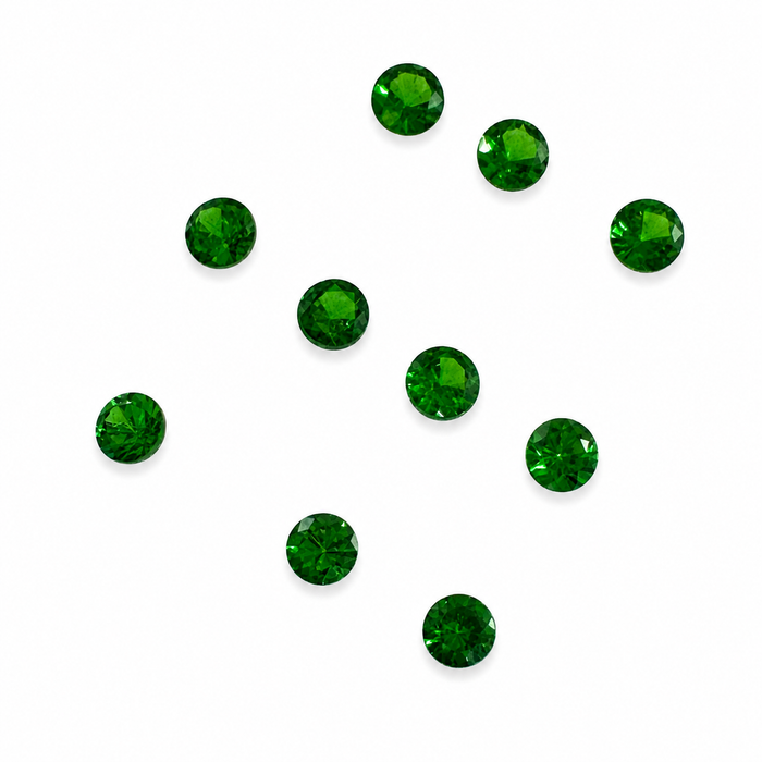Green Tsavorite garnet round cut 0.10-0.14ct 3x1.7mm approximately each loose gemstone - price is per stone - Buy loose or customise