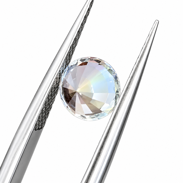 Rainbow moonstone 1.00 carat round brilliant cut loose gemstone