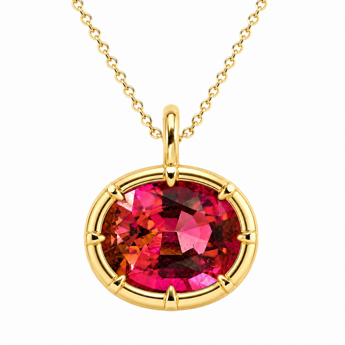 Pink orange sunset tourmaline fancy oval cut 1.28 carats loose gemstone - Buy loose or customise
