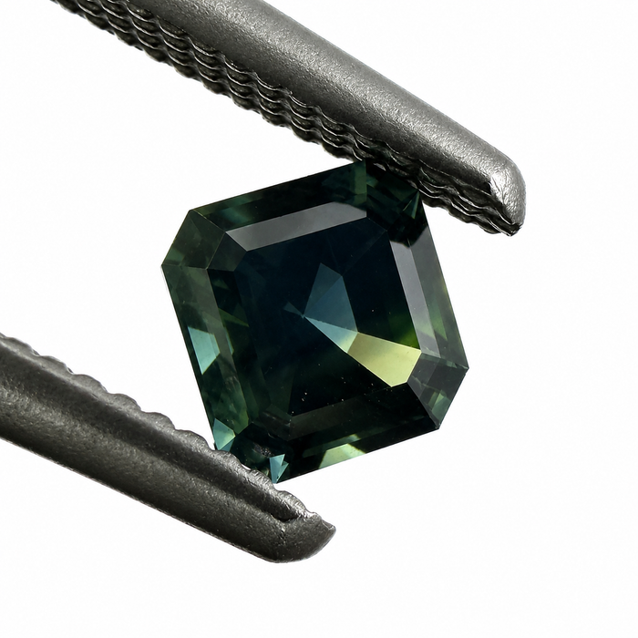 Australian Teal sapphire 0.42ct Aascher cut loose gemstone - Buy loose or customise