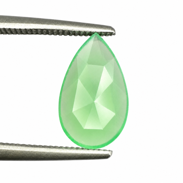 Australian Chrysoprase pear rose cut 0.97 carat loose gemstone - Make your own custom jewelry design.