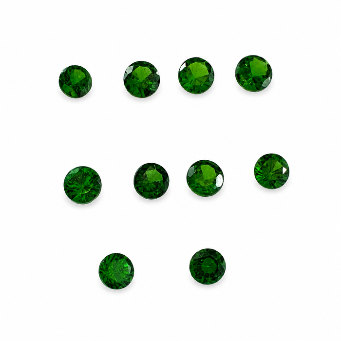 Green Tsavorite garnet round cut 0.10-0.14ct 3x1.7mm approximately each loose gemstone - price is per stone - Buy loose or customise