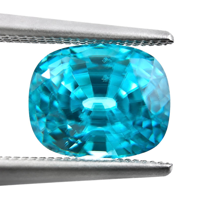 Blue Zircon rectangle cushion cut 4.92 carat gemstone - Buy loose or Make your own custom jewelry