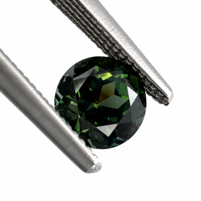 Australian Dark Teal sapphire 0.83 round brilliant cut loose gemstone - Buy loose or customise
