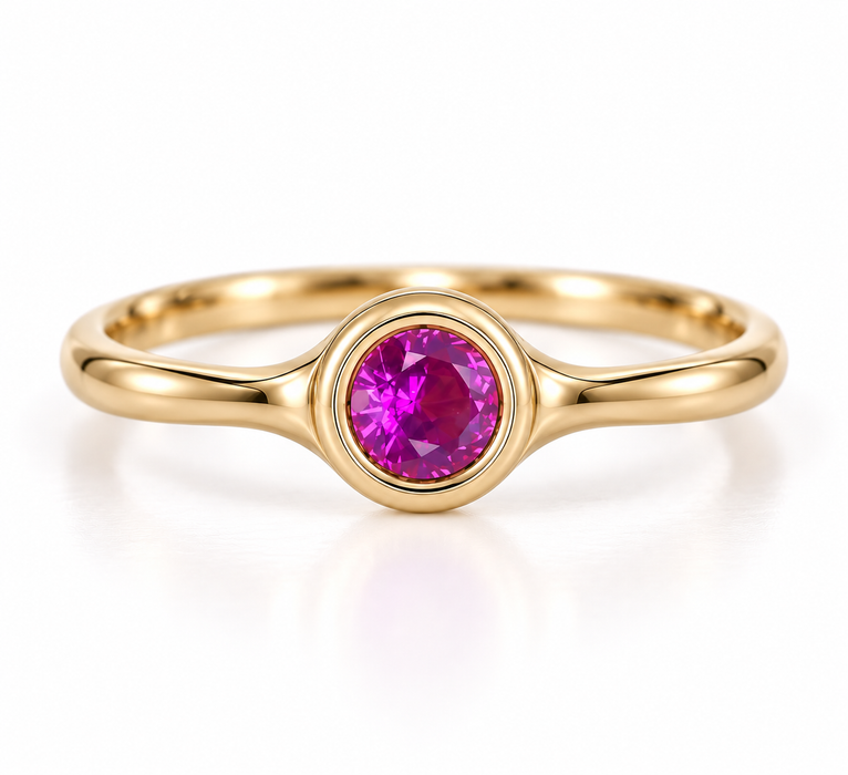 Pink Sapphire round cut 4.67x3.10mm 0.57 carats
