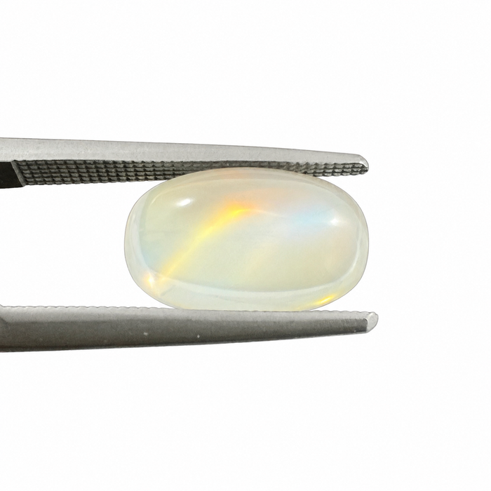 Rainbow moonstone 4.44 carat rectangle cushion cut sugarloaf cabochon loose gemstone