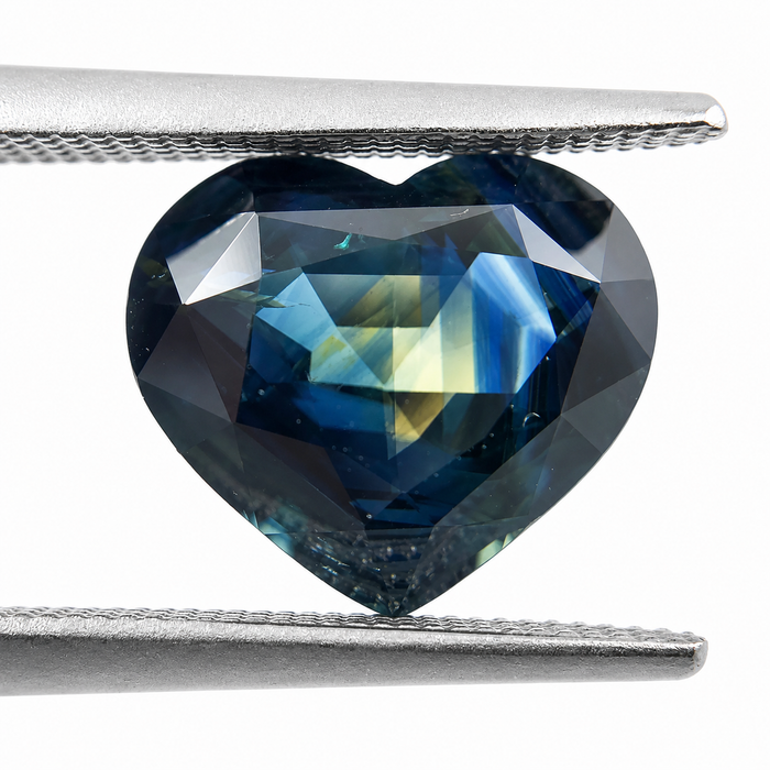 Pharaoh’s eye Australian Parti Sapphire heart cut 4.28 carats - Buy loose or customise