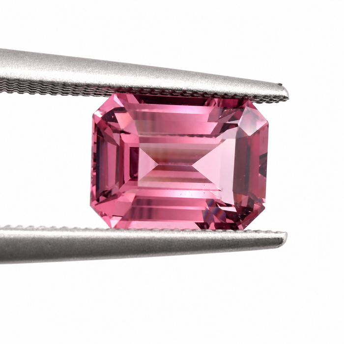 Pink Tanga garnet emerald cut 2.22 carats loose gemstone - Buy loose or customise