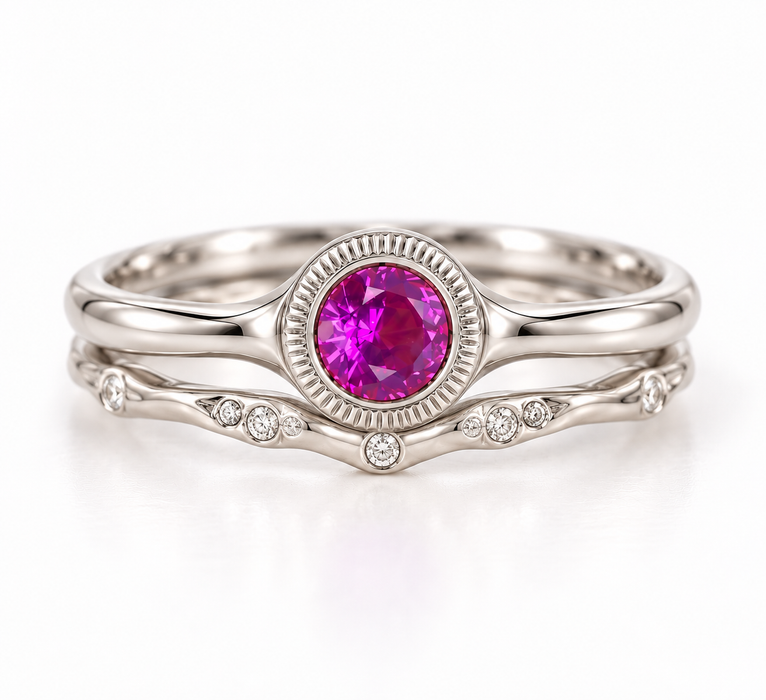 Pink Sapphire round cut 4.67x3.10mm 0.57 carats