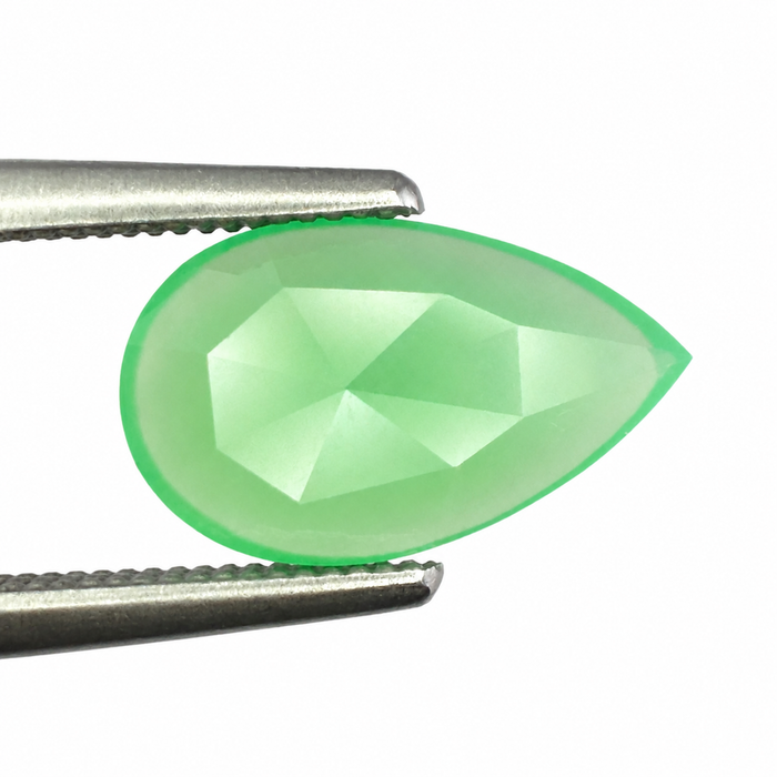 Australian Chrysoprase pear rose cut 0.97 carat loose gemstone - Make your own custom jewelry design.
