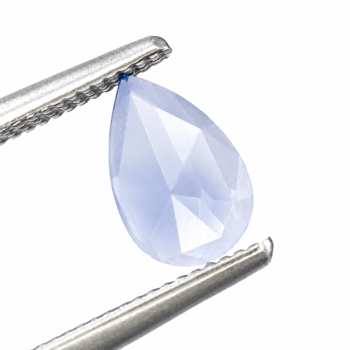 Blue Ceylon Sapphire pear rose cut 0.44 carat loose gemstone - Make your own custom jewelry design