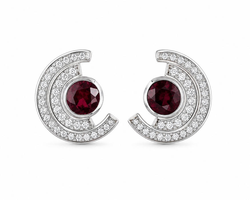 Blood red Spinel round cut matched pair 0.72 carats total - Buy loose or customise
