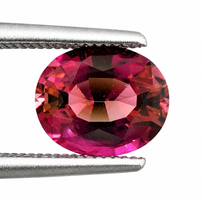Pink orange sunset tourmaline fancy oval cut 1.28 carats loose gemstone - Buy loose or customise