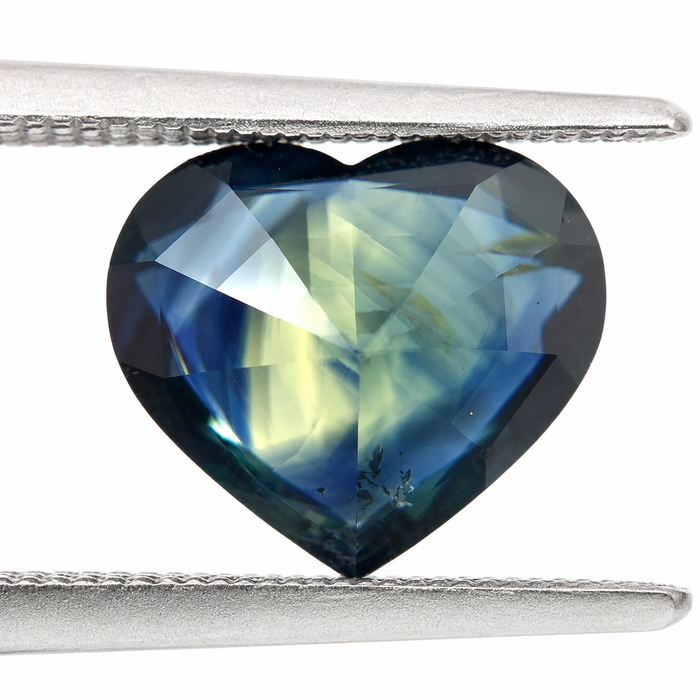 Pharaoh’s eye Australian Parti Sapphire heart cut 4.28 carats - Buy loose or customise