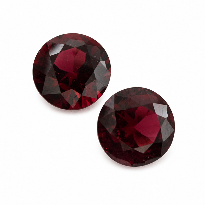 Blood red Spinel round cut matched pair 0.72 carats total - Buy loose or customise