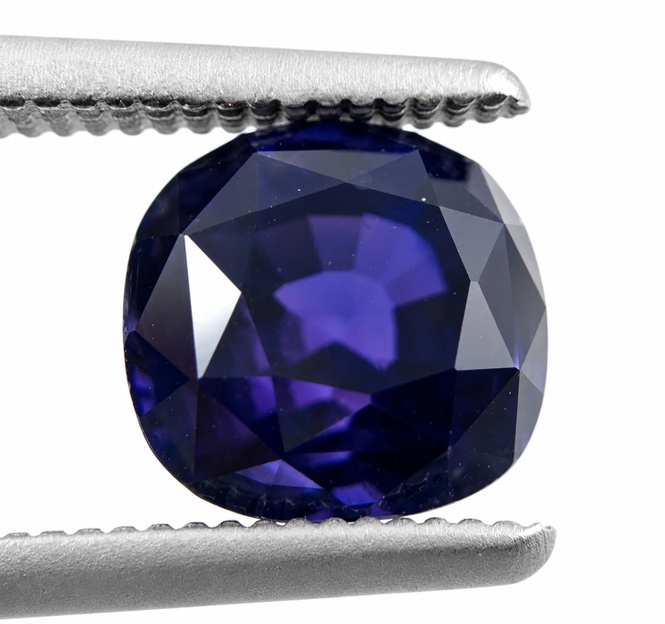 Blue Purple color change Sapphire 2.00 carat 6.63x6.24x5.17mm square cushion cut