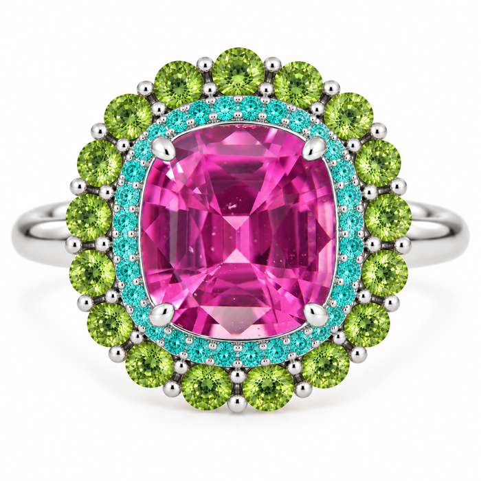 Unheated Treatment Pink Sapphire 1.25 carat 6.53x5.72x3.72mm rectangle cushion cut