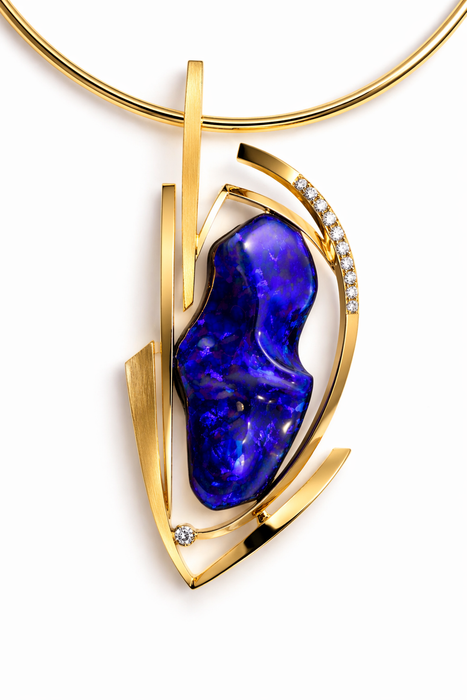 Australian jelly opal 22.94 carat loose gemstone - Carving by Daniela L'Abbate