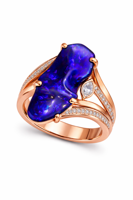 Australian jelly opal 22.94 carat loose gemstone - Carving by Daniela L'Abbate