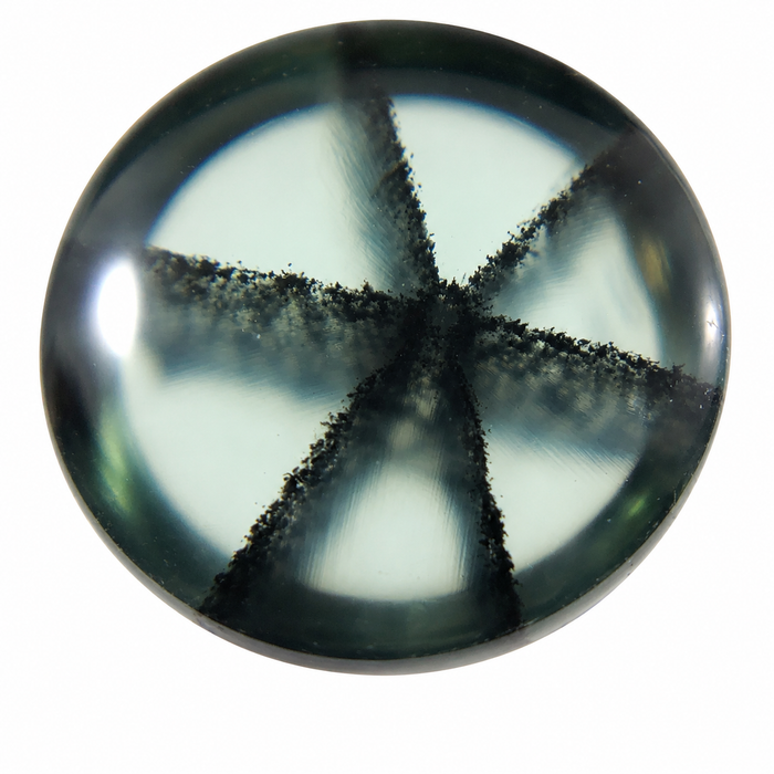 Emerald Trapiche round cabochon cut 1.56 carats 7.5x6.9mm loose gemstone