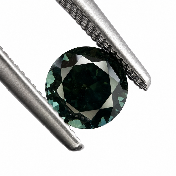 Australian Dark Teal sapphire 0.83 round brilliant cut loose gemstone - Buy loose or customise