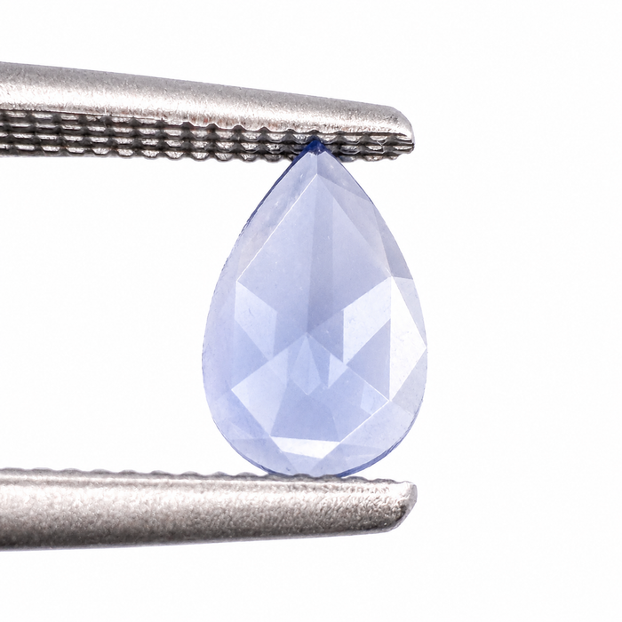 Blue Ceylon Sapphire pear rose cut 0.44 carat loose gemstone - Make your own custom jewelry design