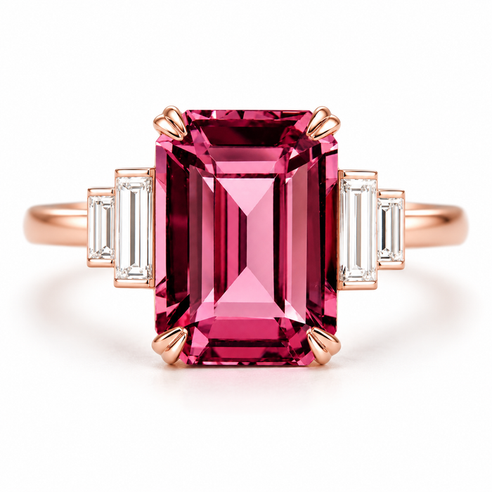 Pink Tanga garnet emerald cut 2.22 carats loose gemstone - Buy loose or customise