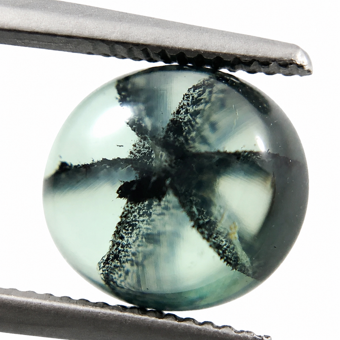 Emerald Trapiche round cabochon cut 1.56 carats 7.5x6.9mm loose gemstone