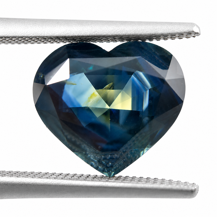 Pharaoh’s eye Australian Parti Sapphire heart cut 4.28 carats - Buy loose or customise