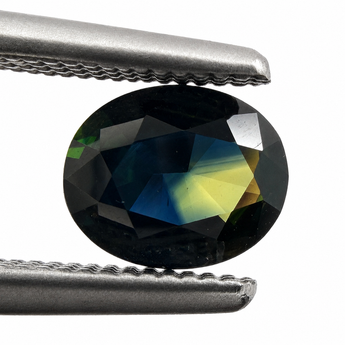Australian Parti sapphire with colour split 0.68ct oval brilliant cut loose gemstone - Buy loose or customise