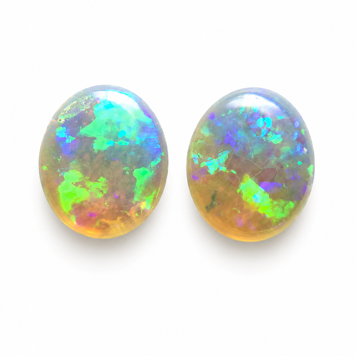 Australian jelly opal matched pair 1.17 carat total loose gemstone - Buy loose or customise