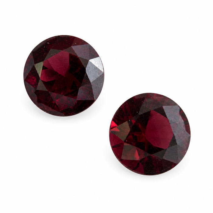 Blood red Spinel round cut matched pair 0.72 carats total - Buy loose or customise