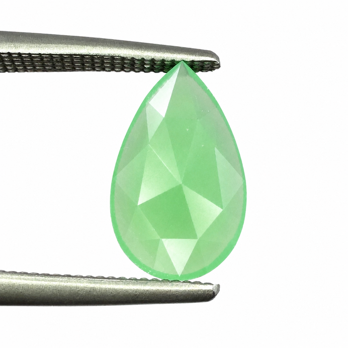 Australian Chrysoprase pear rose cut 0.97 carat loose gemstone - Make your own custom jewelry design.