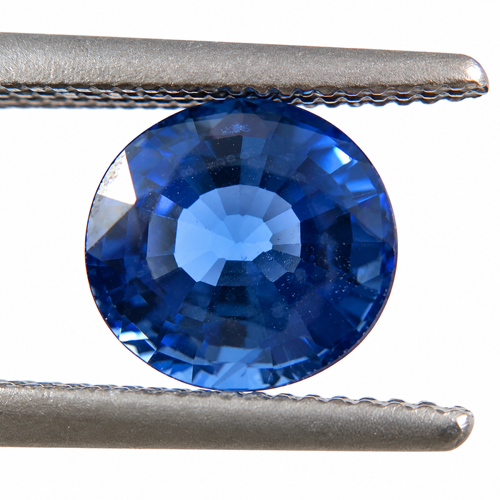 Natural blue Ceylon Sapphire oval cushion cut 6.8x6.2mm 1.71 carat gemstone