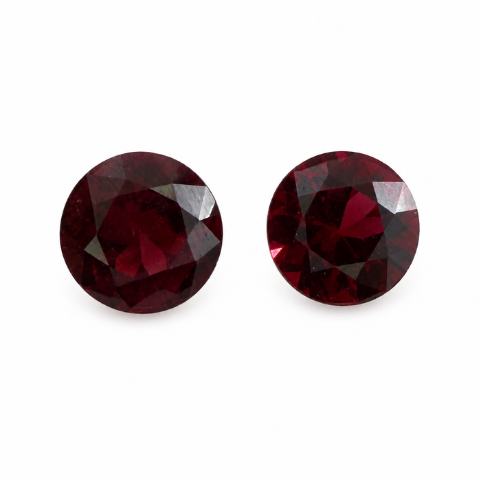 Blood red Spinel round cut matched pair 0.72 carats total - Buy loose or customise
