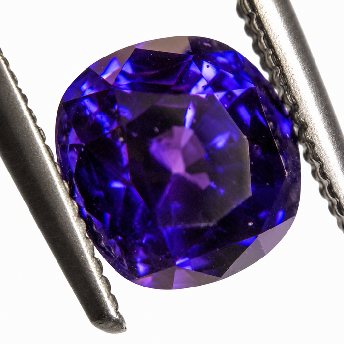 Blue Purple color change Sapphire 2.00 carat 6.63x6.24x5.17mm square cushion cut