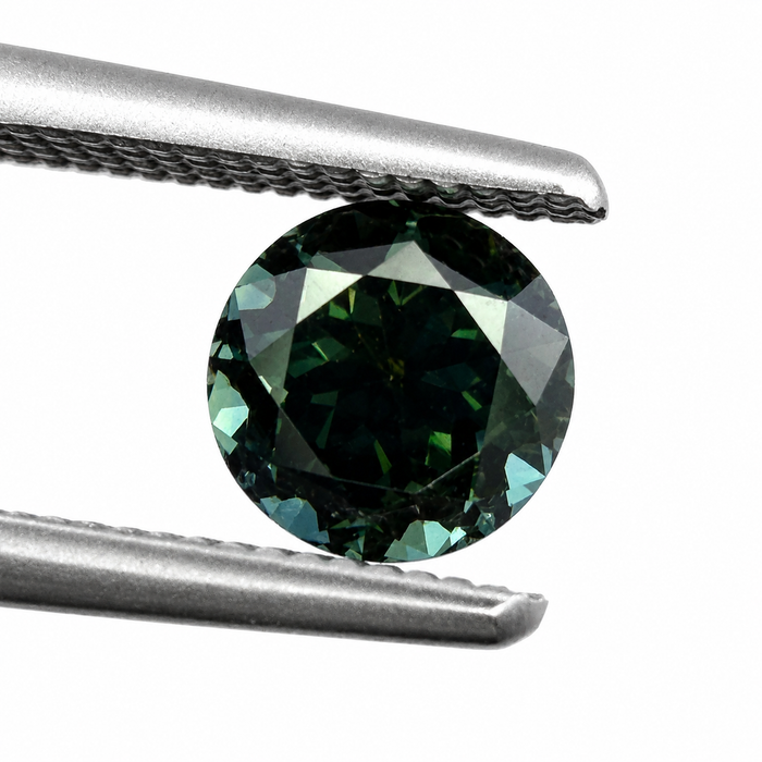 Australian Dark Teal sapphire 0.83 round brilliant cut loose gemstone - Buy loose or customise