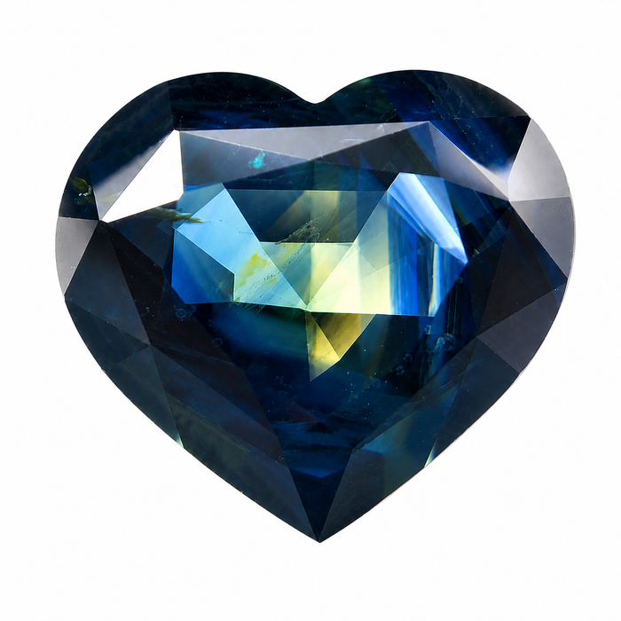 Pharaoh’s eye Australian Parti Sapphire heart cut 4.28 carats - Buy loose or customise