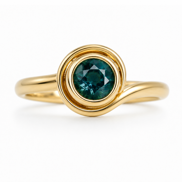 Steel teal Australian Parti Sapphire round cut 1.48 carats - Buy loose or customise