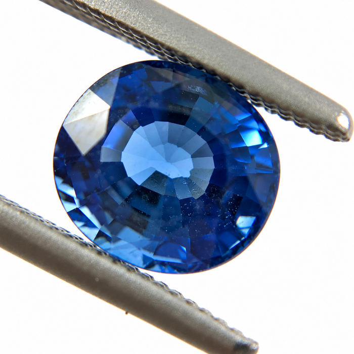 Natural blue Ceylon Sapphire oval cushion cut 6.8x6.2mm 1.71 carat gemstone